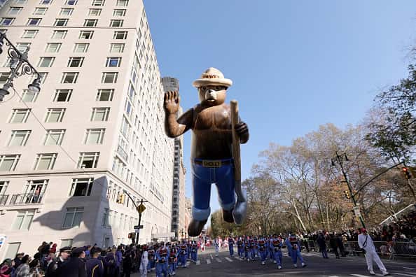 The floating Smokey bear in New York City (Michael Loccisano/Getty Images)