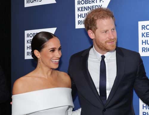 Meghan, Duchess of Sussex and Prince Harry, Duke of Sussex attend the 2022 Robert F. Kennedy Human Rights Ripple of Hope Gala at New York Hilton on December 06, 2022 in New York City. (Photo by Mike Coppola/Getty Images for 2022 Robert F. Kennedy Human Rights Ripple of Hope Gala)