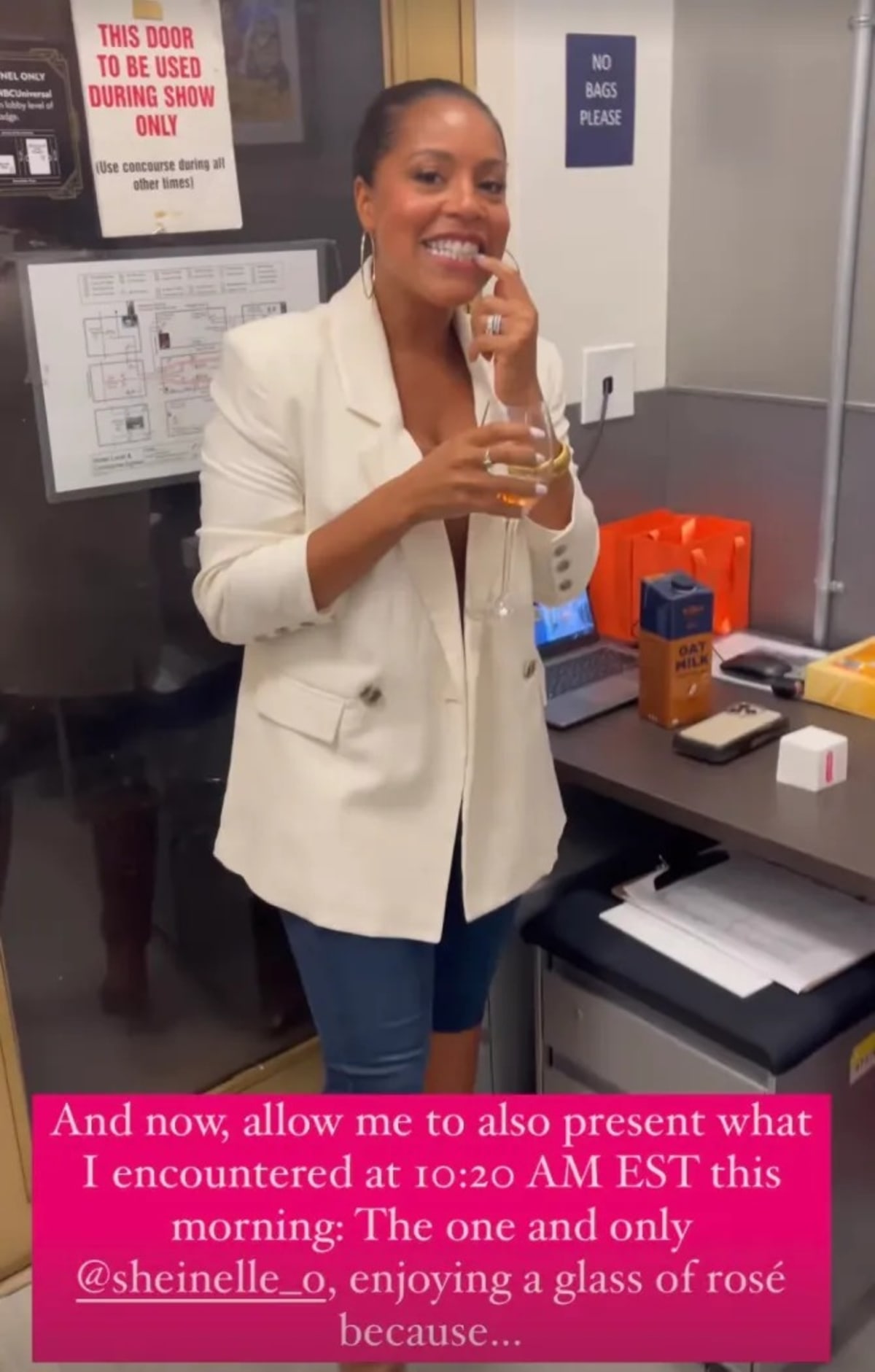 'Today' Digital Editorial Director shared Sheinelle Jones day drinking in BTS video (@ariannagab/Instagram)