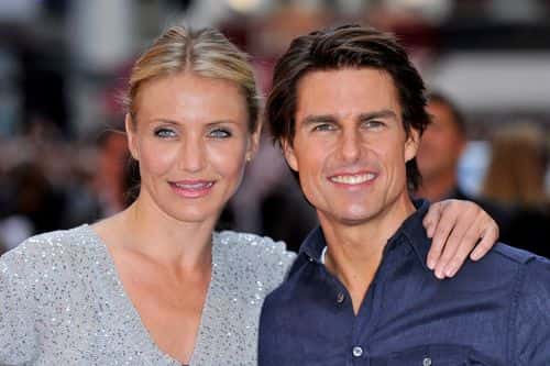 Cameron Diaz and Tom Cruise attend the UK Film Premiere of 'Knight And Day' at Odeon Leicester Square on July 22, 2010 in London, England.