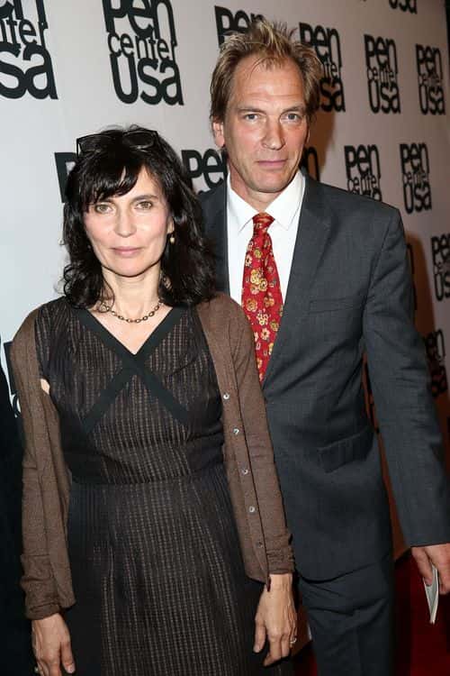 Actor Julian Sands (R) and wife, Evgenia Citkowitz, attend PEN Center USA's 24th Annual Literary Awards Festival honoring Norman Lear at Regent Beverly Wilshire Hotel on November 11, 2014 in Beverly Hills, California.