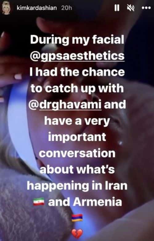 She wrote on Instagram as she received a luxury facial massage ( Kim Kardashian/ Instagram)