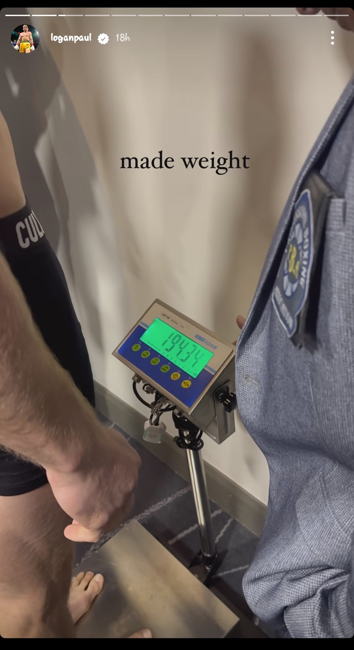 Made weight Logan Paul
