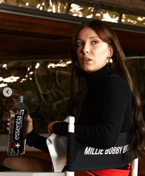Earlier in March Brown also announced she would be collaborating with Essentia Water (Instagram/@milliebobbiebrown)