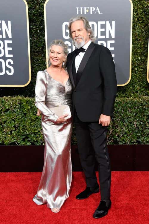 Susan Geston (L) and Jeff Bridges attend the 76th Annual Golden Globe Awards at The Beverly Hilton Hotel on January 6, 2019 in Beverly Hills, California.
