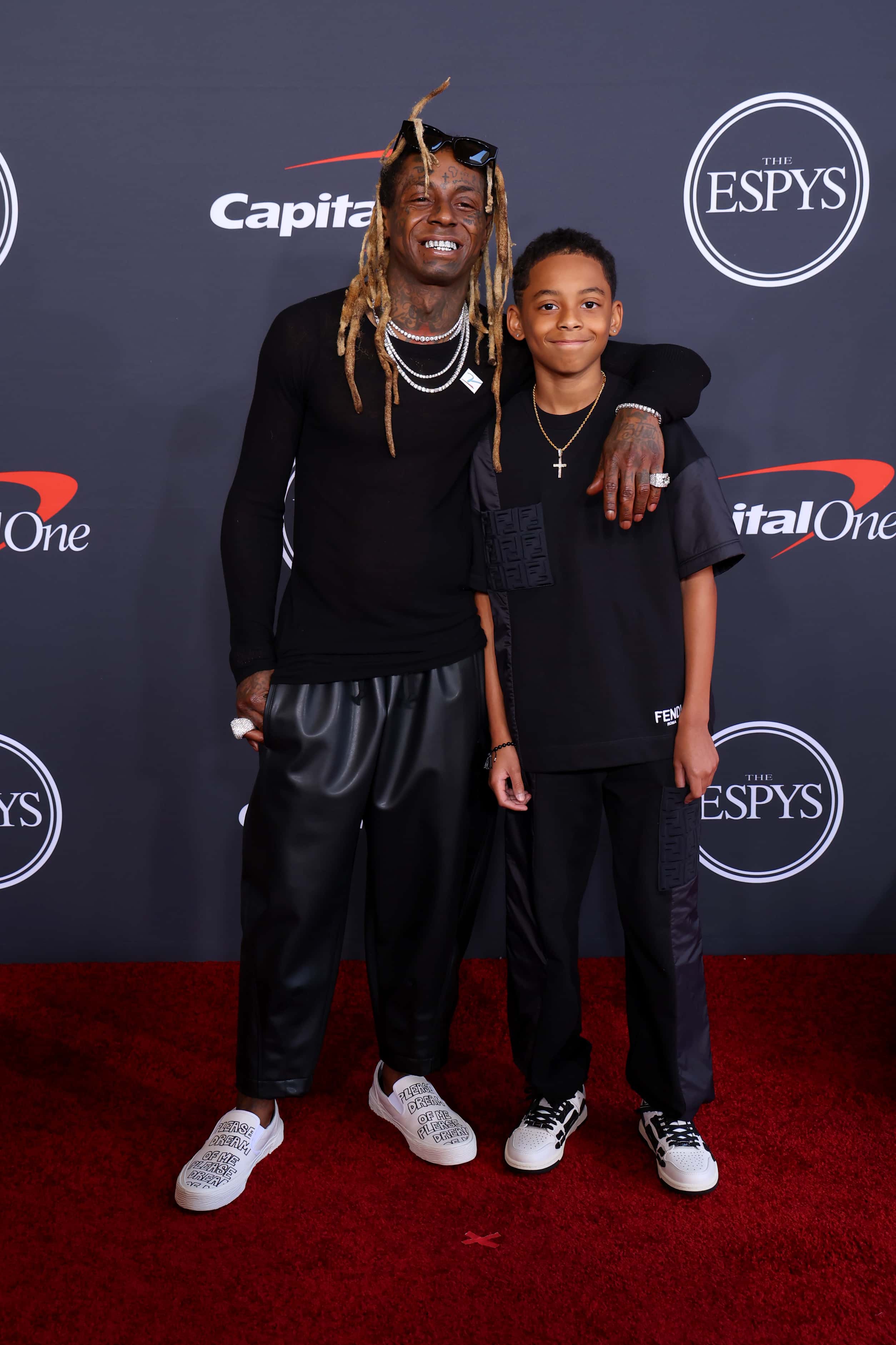 (L-R) Lil Wayne and Kameron Carter attend the 2022 ESPYs at Dolby Theatre on July 20, 2022 in Hollywood, California.