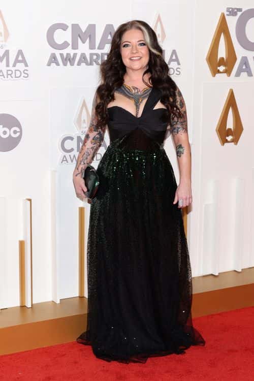 Ashley McBryde attends The 56th Annual CMA Awards at Bridgestone Arena on November 09, 2022 in Nashville, Tennessee.