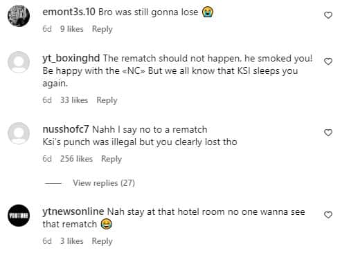 Comments left on Joe Fournier (Joe Fournier/Instagram)