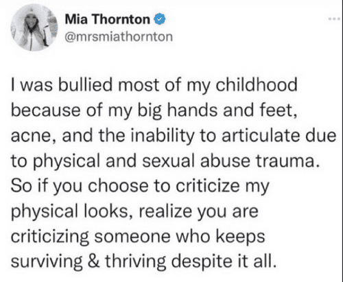 'RHOP' star Mia Thornton tweeted that she was bullied (Twitter/@mrsmiathornton)
