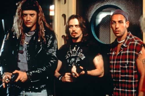 Brendan Fraser, Steve Buscemi, and Adam Sandler in 'Airheads' (20th Century Studios)