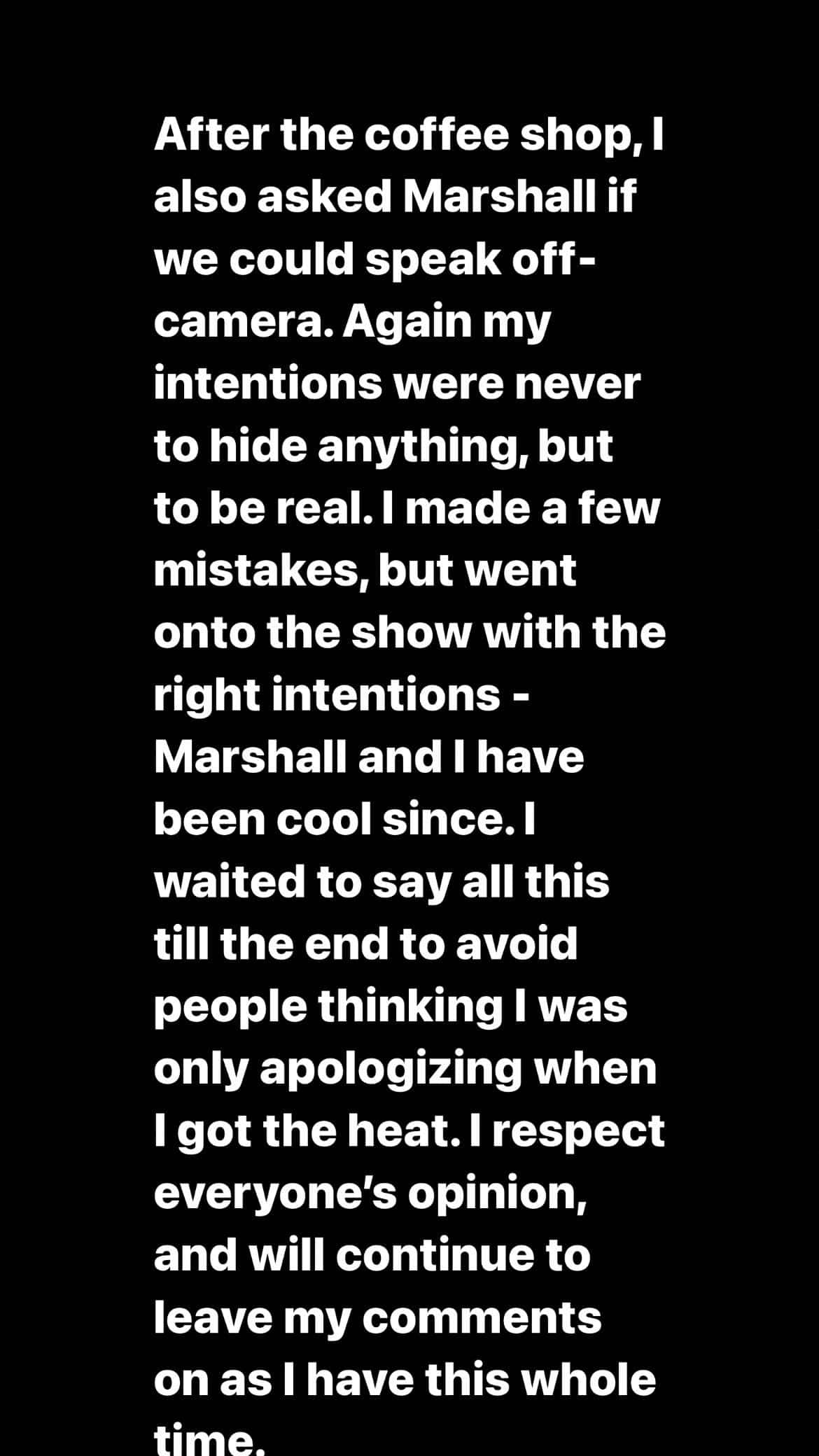 Josh Demas revealed things are cool between him and Marshall (Instagram/jdemas)