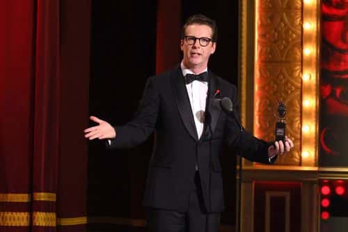 Sean Hayes accepts the award for Best Leading Actor in a Play for “Good Night, Oscar” onstage during The 76th Annual Tony Awards at United Palace Theater on June 11, 2023 in New York City.