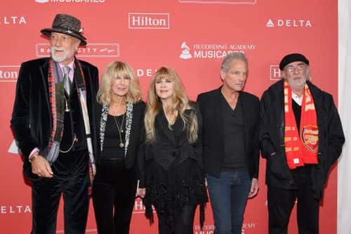 (L-R) Honorees Mick Fleetwood, Christine McVie, Stevie Nicks, Lindsey Buckingham, and John McVie of music group Fleetwood Mac attend MusiCares Person of the Year honoring Fleetwood Mac at Radio City Music Hall on January 26, 2018 in New York City.