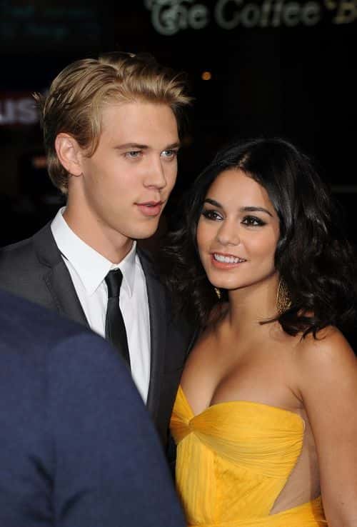 Actors Vanessa Hudgens and Austin Butler arrive at the 'Journey 2: The Mysterious Island' Los Angeles Premiere at Grauman's Chinese Theatre on February 2, 2012 in Hollywood, California. (Photo by Jason Merritt/Getty Images)