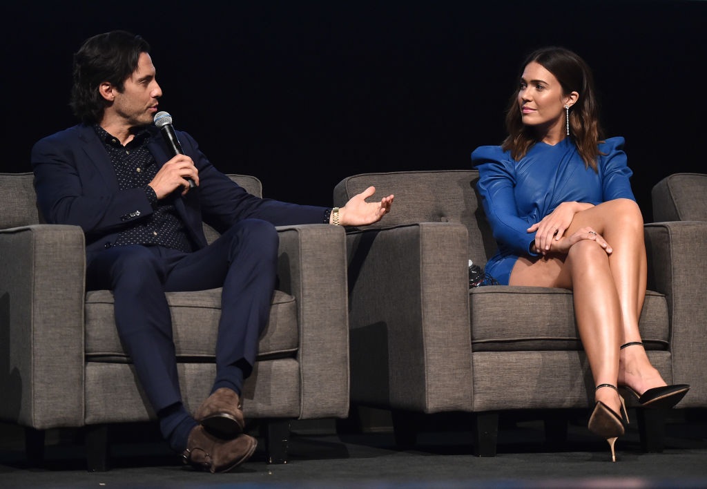 Milo Ventimiglia and Mandy Moore attend a panel discussion for An Evening With 'This Is Us' at Paramount Studios on August 13, 2018 in Hollywood, California. (Photo by Alberto E. Rodriguez/Getty Images)
