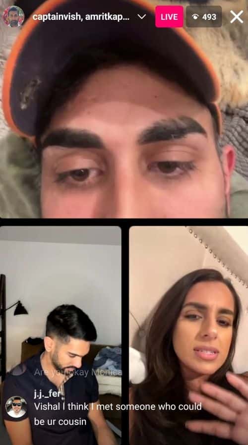 Screenshot of Monica Vaswani's Instagram Live (Instagram/monica_vaswani)