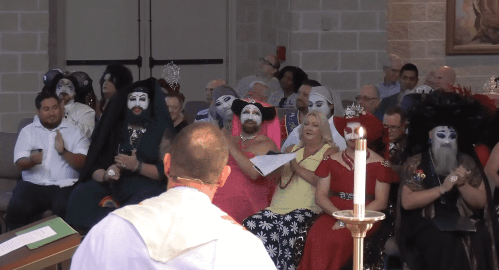 Reverend Dr. Neil Cazares-Thomas blesses the drag community in the Cathedral of Hope in Texas (Cathedral of Hope/Facebook)