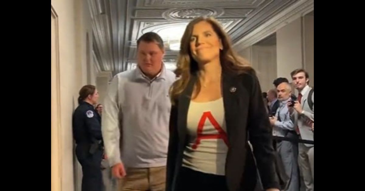 Rep. Nancy Mace receives Internet flak after wearing scarlet letter (X/@GaryGrumbach)
