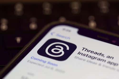 In this photo illustration, the Threads logo is displayed on a cell phone on July 05, 2023 in San Anselmo, California. Instagram parent company Meta is set to release Threads on July 6, a potential rival to Twitter, the fledgling social media app run by Tesla CEO Elon Musk.