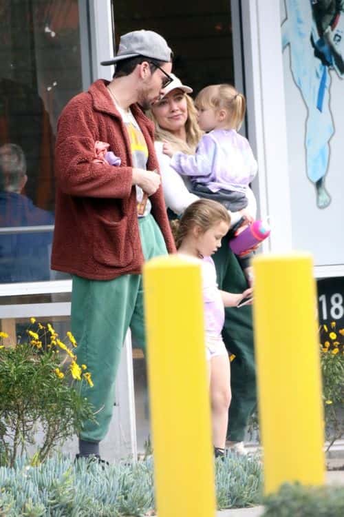Hilary Duff with family on a day out. (Backgrid)