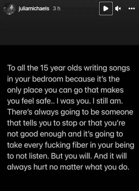 Julia Michaels on Instagram (Photo by Instagram@juliamichaels)