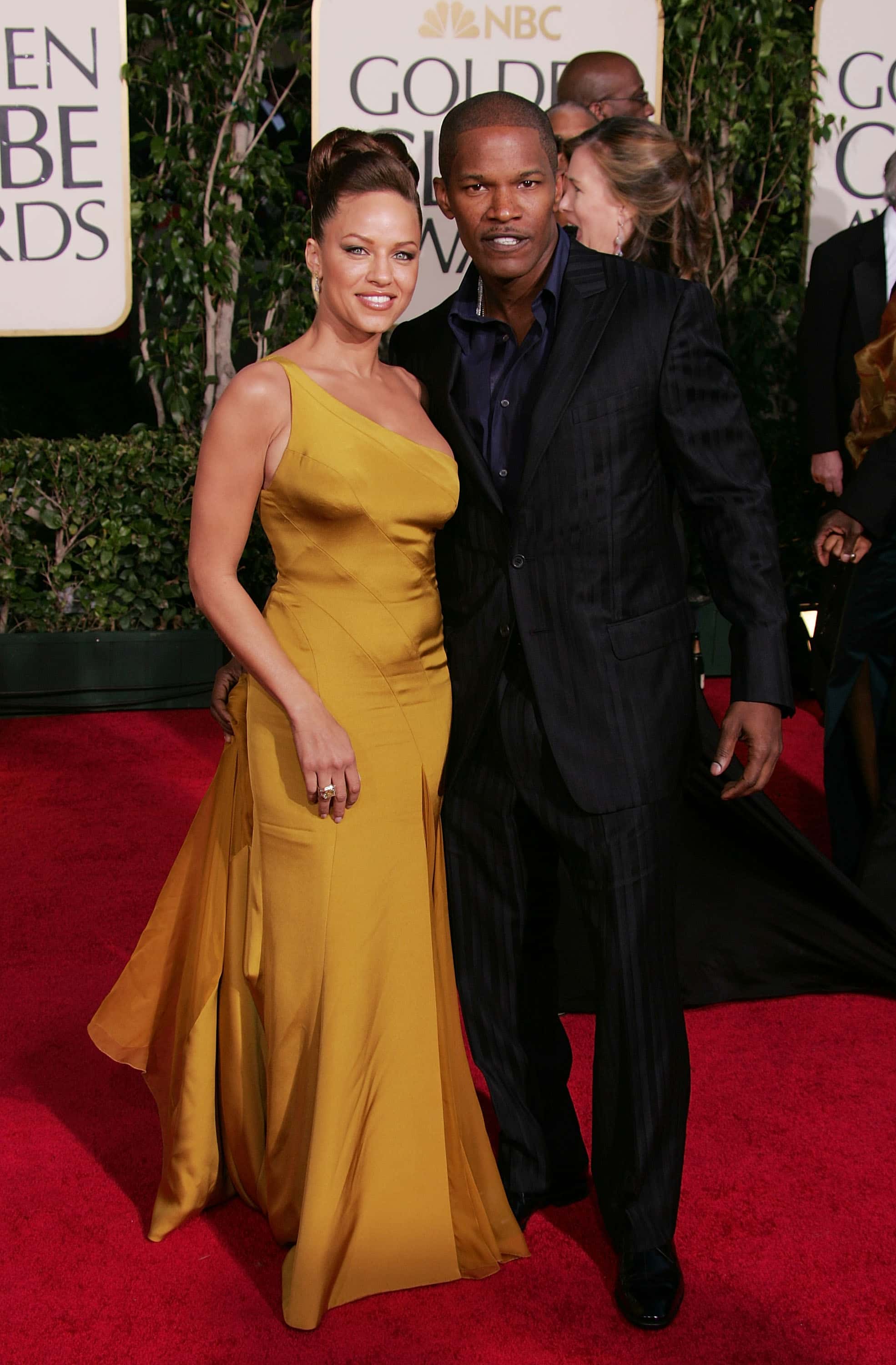 Actor Jamie Foxx and his girlfriend Leila Arcieri arrive to the 62nd Annual Golden Globe Awards at the Beverly Hilton Hotel January 16, 2005 in Beverly Hills, California.