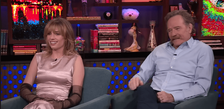 Maya Hawke playing a generational question-and-answer game with fellow guest Bryan Cranston (watchwhathappenslive/YouTube)