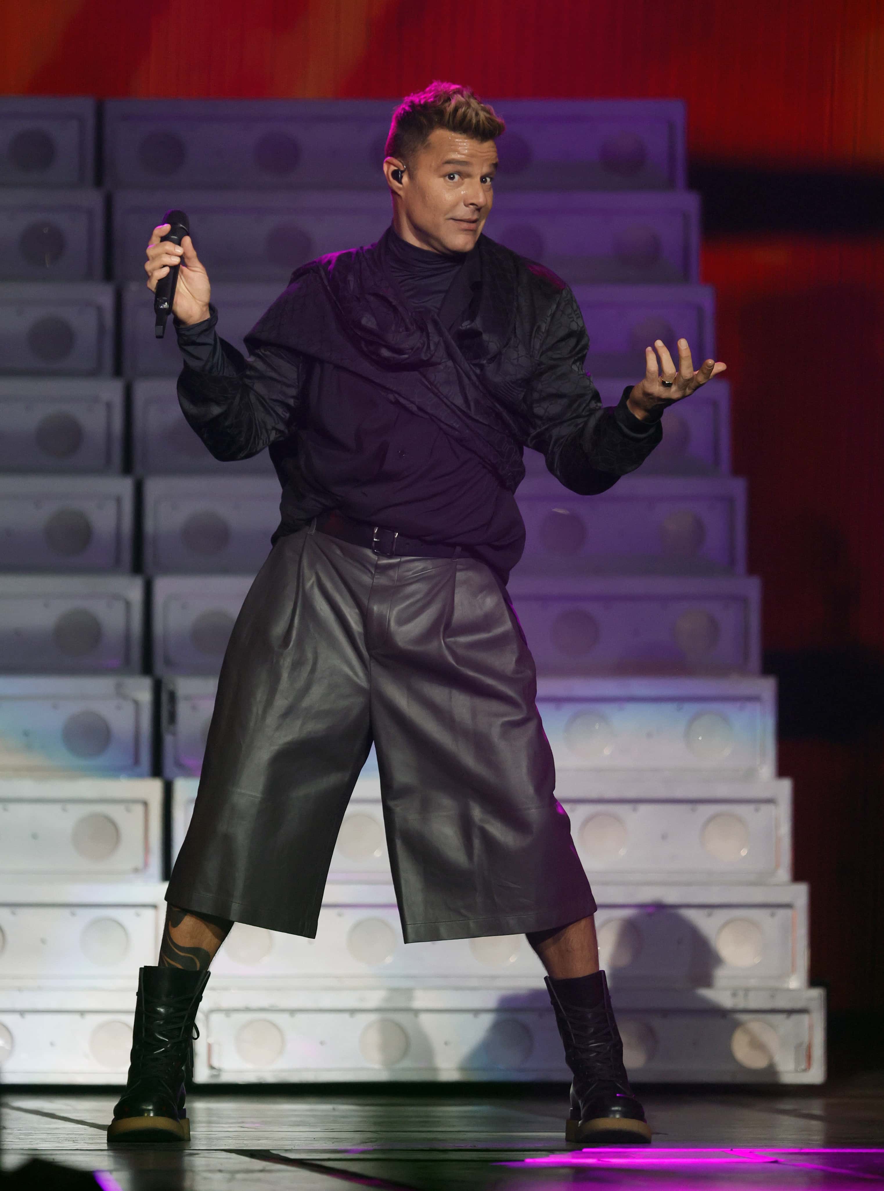 Singer/songwriter Ricky Martin performs on opening night of the Enrique Iglesias and Ricky Martin Live in Concert tour at MGM Grand Garden Arena on September 25, 2021 in Las Vegas, Nevada.