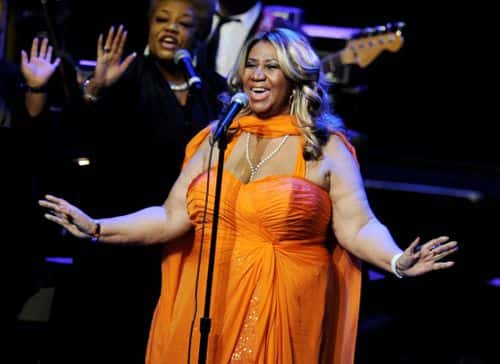 Singer Aretha Franklin performs at the Nokia Theatre L.A. Live on July 25, 2012 in Los Angeles, California.