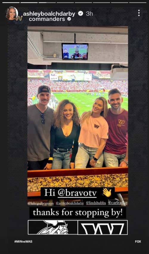 Ashley Darby and Luke Gulbranson spotted in Ashley's Instagram story repost (@ashleyboalchdarby/Instagram)