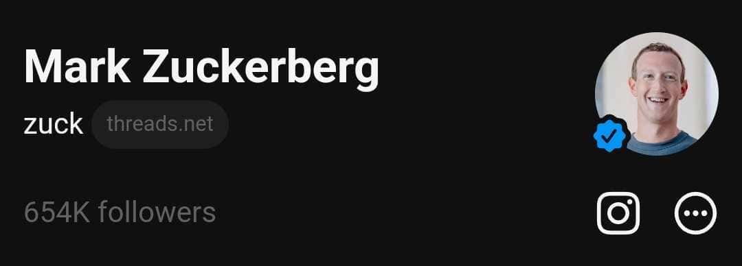 Mark Zuckerberg followers on Threads (@zuck/Threads)