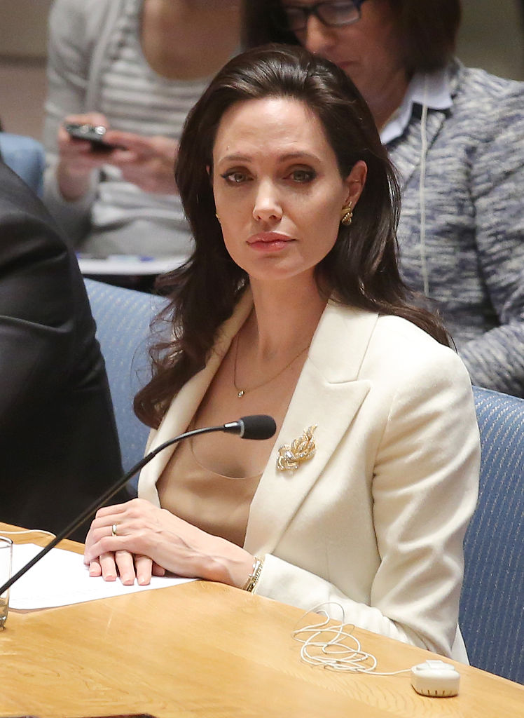 Actress/activist Angelina Jolie attends a United Nations Security Council Meeting on the situation in the Middle East And Syria at United Nations on April 24, 2015, in New York City. (Getty Images)