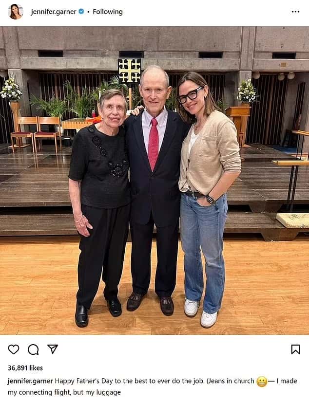 Jennifer Garner, also took to her Instagram on Sunday and gave a special shout out to her parents and former partner Ben Affleck