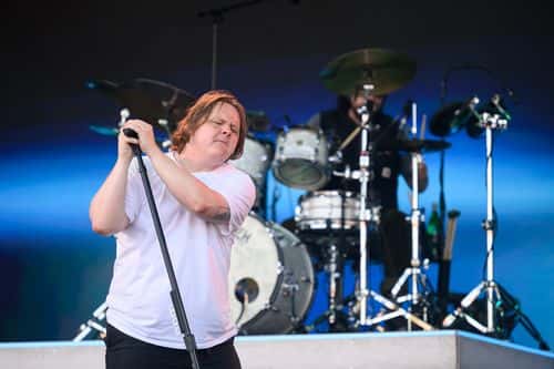Lewis Capaldi performs on the Pyramid Stage on Day 4 of Glastonbury Festival 2023 on June 24, 2023 in Glastonbury, England. The Glastonbury Festival of Performing Arts sees musicians, performers and artists come together for three days of live entertainment.