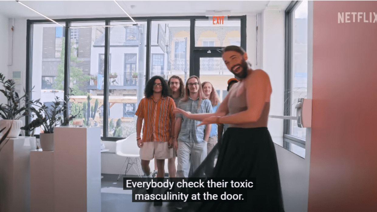 Jonathan gave the Lambda Chi Alpha Frat Bros proper class on grooming in 'Queer Eye' Season 7 episode  (netflix)