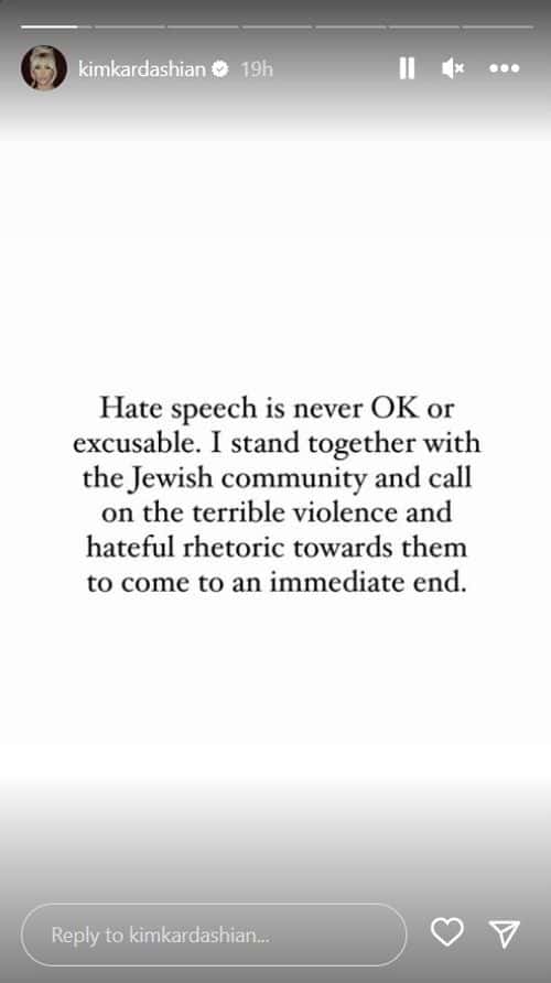 Kim Kardashian slams Kanye's antisemitic slur via Instagram stories