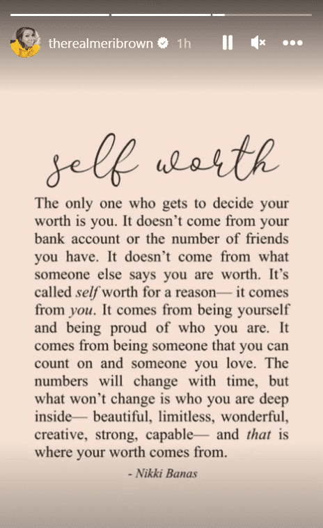 'Sister Wives' star Meri Brown talks about self worth (Instagram/@therealmeribrown)