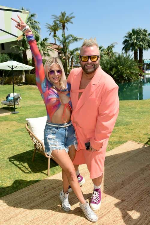 Ariana Madix and Bradley Kearns attend the CELSIUS Oasis Vibe House on April 14, 2023 in Coachella, California.
