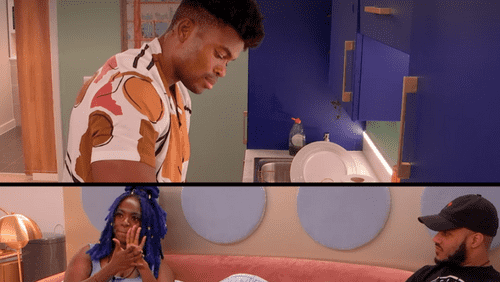 Marvin Achi and Raven Sutton with her interpreter, Paris in 'The Circle' Season 5 (Netflix)