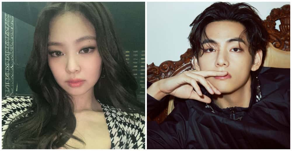 Blackpink's Jennie and BTS' V are embroiled in a dating rumor(@jennierubyjane, @voguekorea/Instagram)