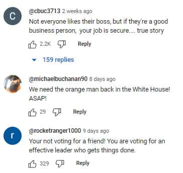 Comments on Joe Rogan clip (@roganshorts/YouTube)