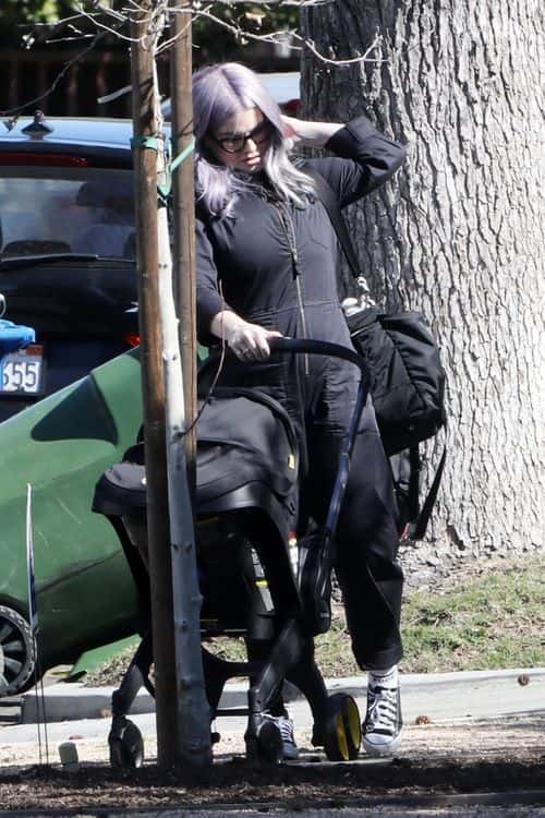 Kelly Osbourne with son Sidney. (Backgrid)