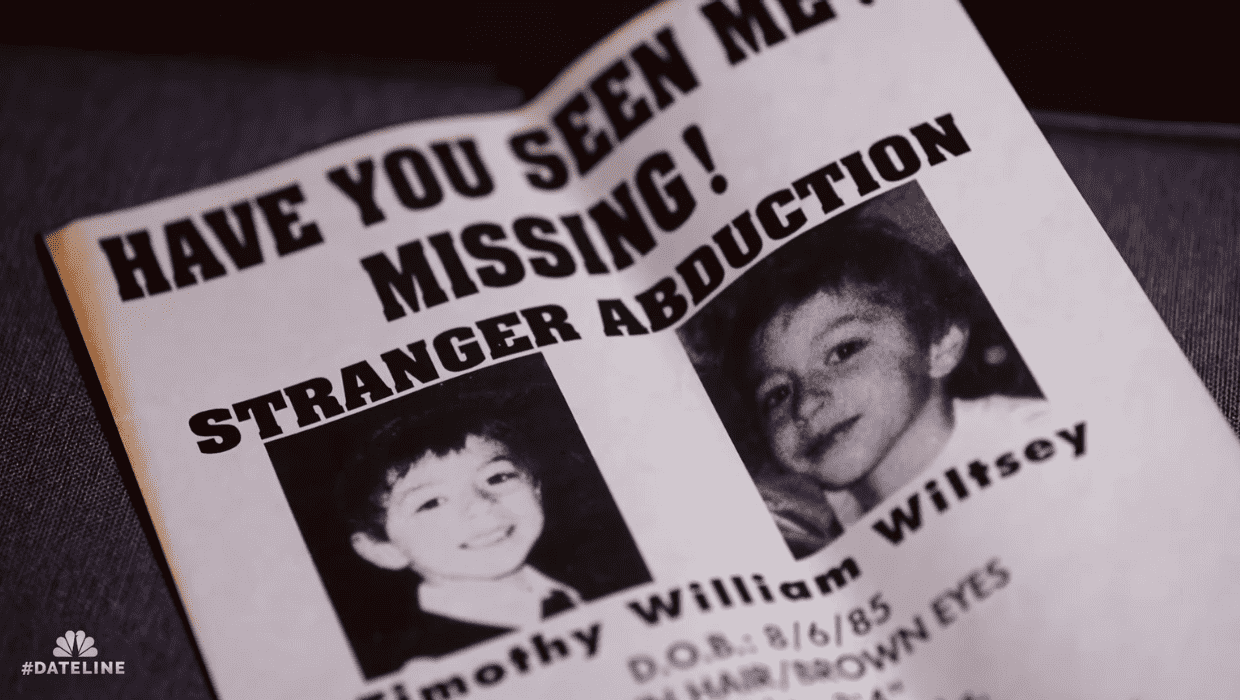 Posters of missing person with Timothy Wilsey's photos were circulated everywhere for months (Dateline/NBC)