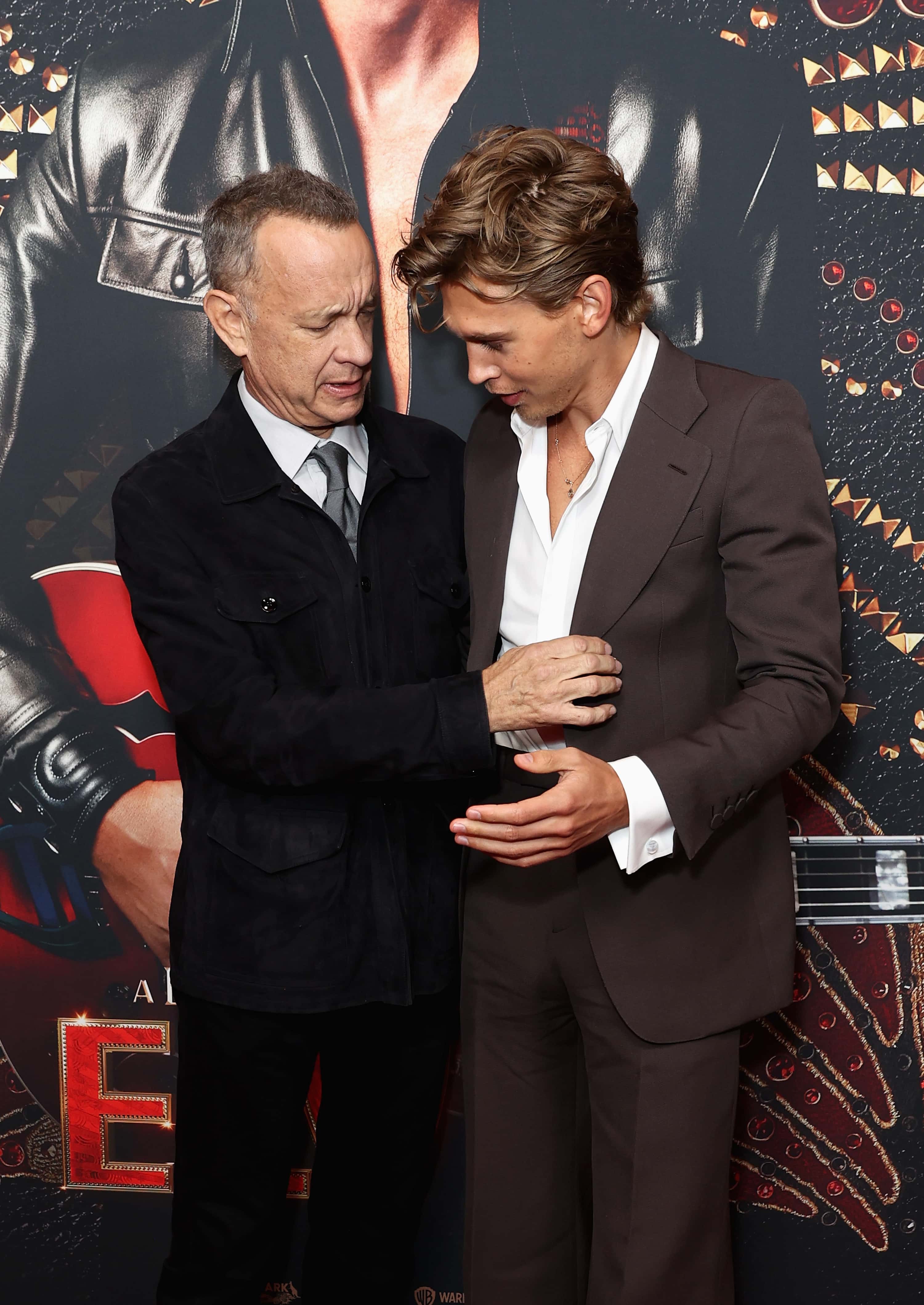 Tom Hanks and Austin Butler attend the Sydney premiere of ELVIS at the State Theatre on June 05, 2022 in Sydney, Australia.