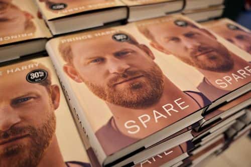 Prince Harry's memoir Spare is offered for sale at a Barnes & Noble retail store on January 10, 2023 in Chicago, Illinois. The book went on sale in the United States today.