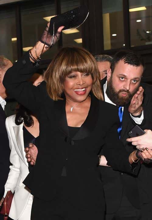 Tina Turner attends the opening night of 'Tina' the Tina Turner musical at Aldwych Theatre on April 17, 2018 in London, England.