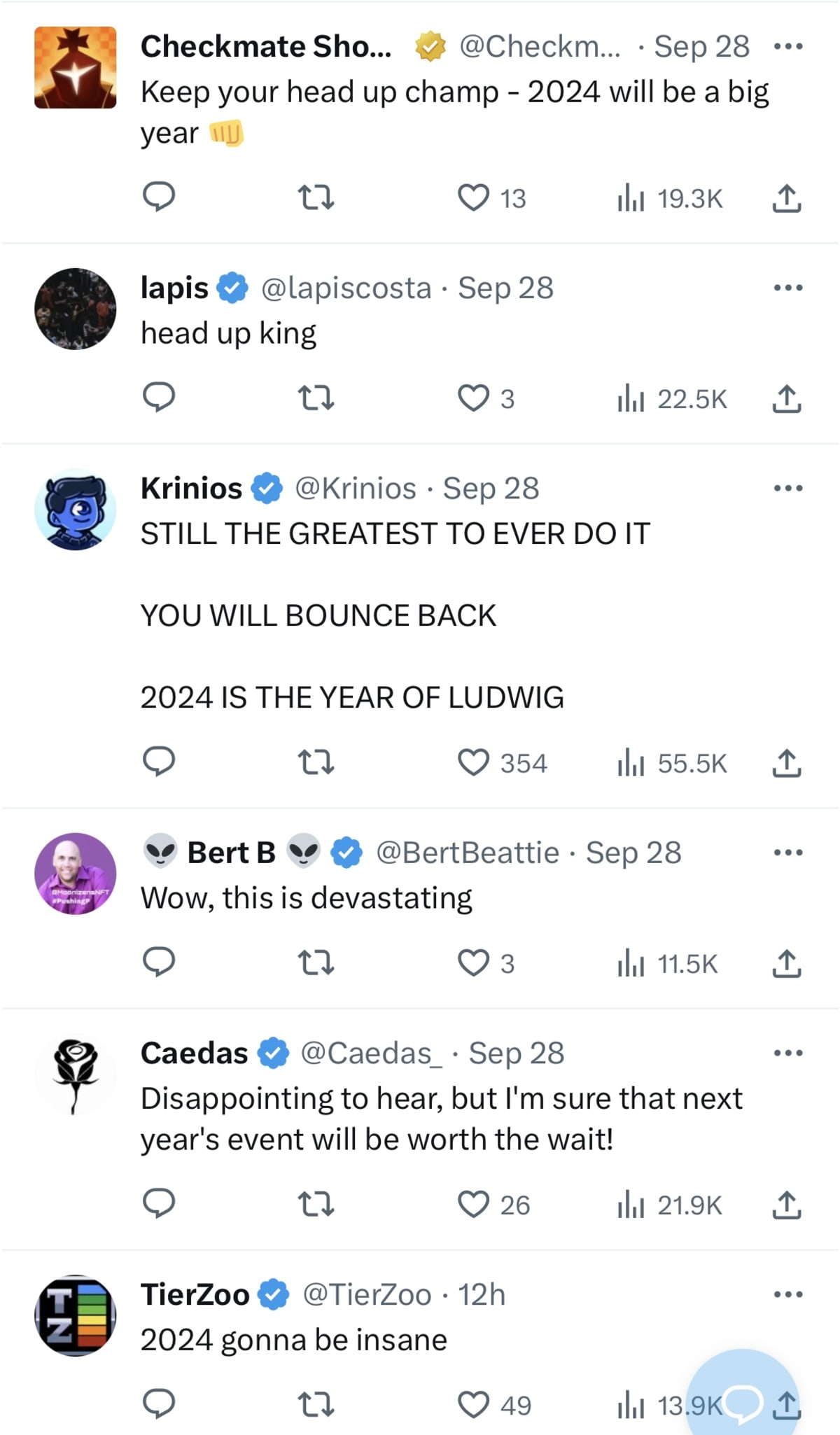 Comments on Ludwig's tweet (@ludwig/twitter)