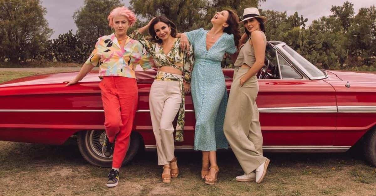 Martha Higareda, Alejandra Ambrosi, Paola Nez, and Valeria Vera in 'Queens on the Run' (Instagram/@marthahigareda)