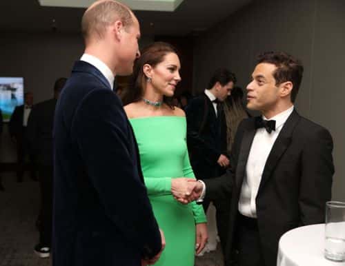 (L-R) Prince William, Prince of Wales, Catherine, Princess of Wales and Rami Malek attend The Earthshot Prize 2022 at MGM Music Hall at Fenway on December 02, 2022 in Boston, Massachusetts.