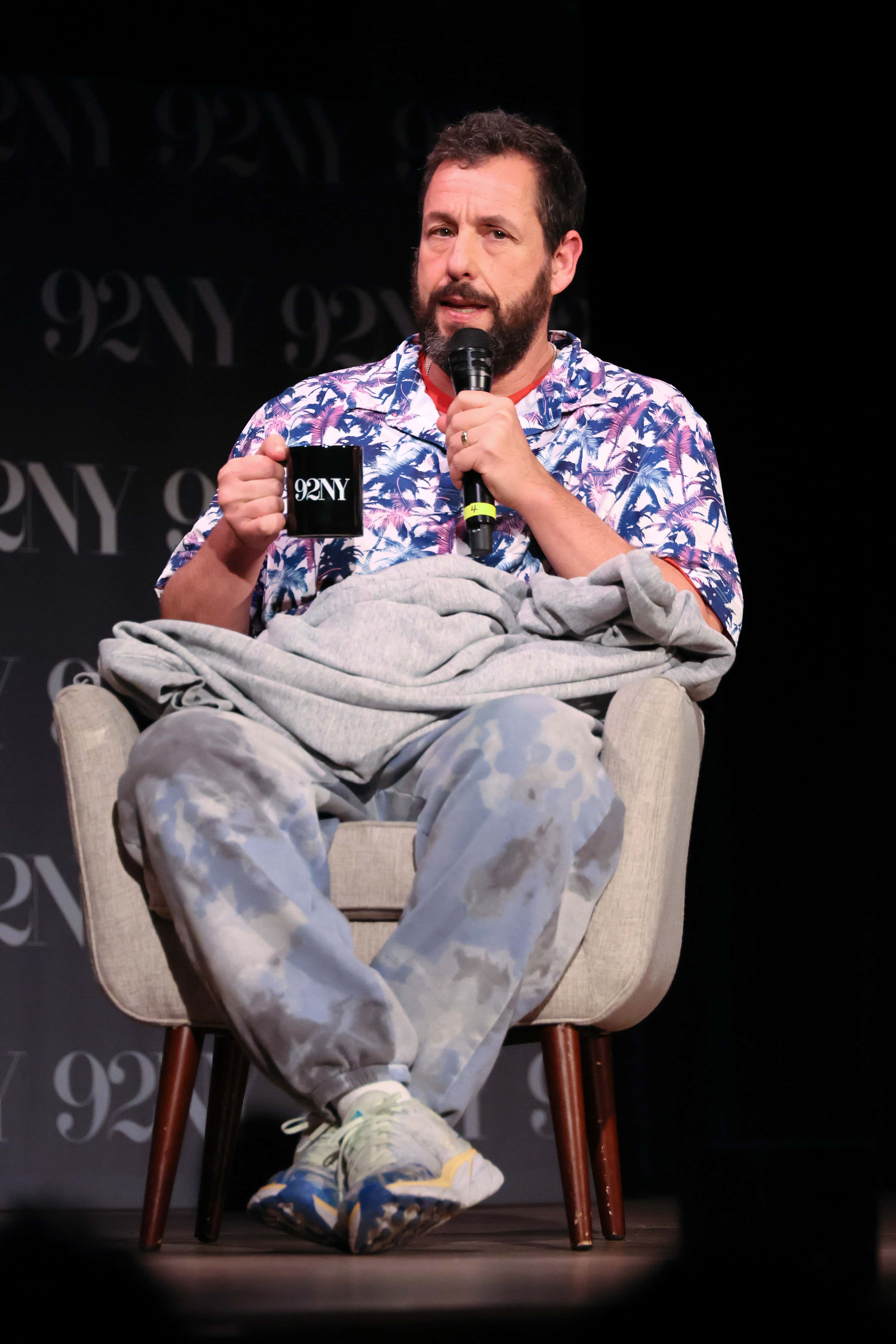 Adam Sandler speaks onstage during a conversation with Josh Horowitz at The 92nd Street Y, New York on November 29, 2022 in New York City. (Photo by Dia Dipasupil/Getty Images)